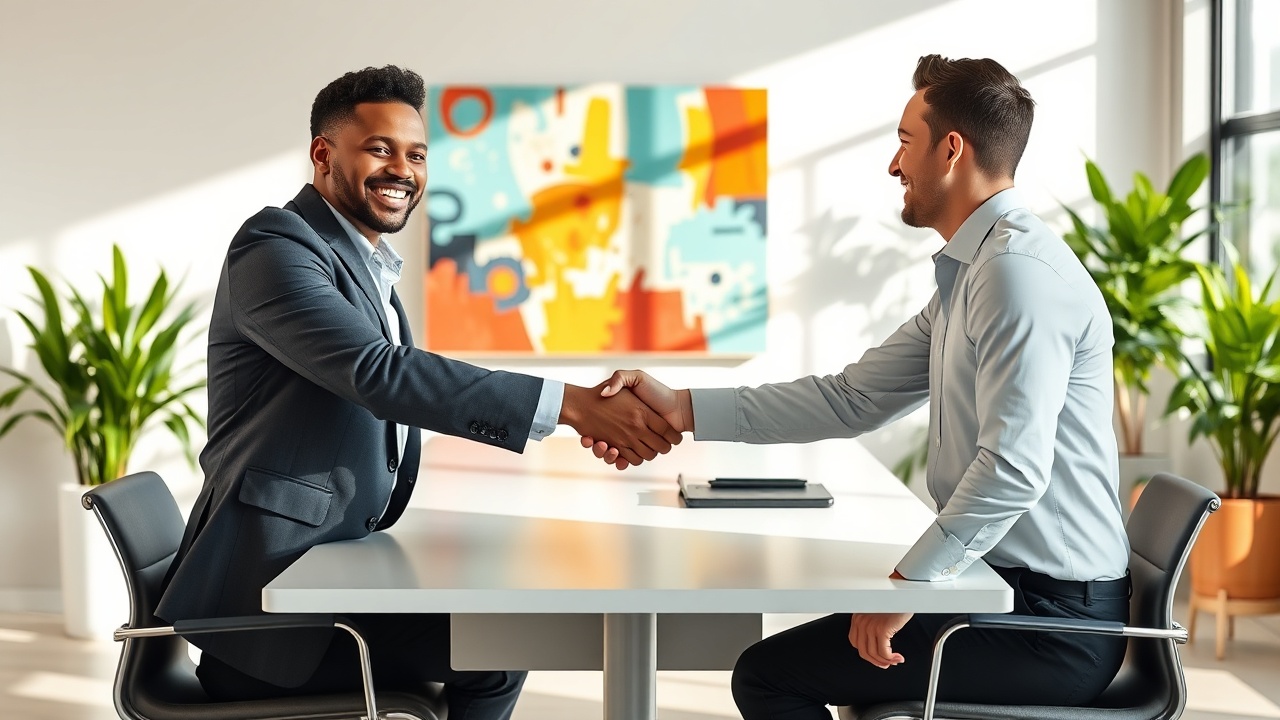 Partners shaking hands representing the Vidly ecosystem